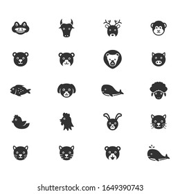 Animal vector icons on white background