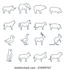 Animal vector icons.Elements for print, mobile and web applications