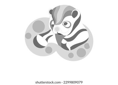 animal vector illustration design in black and white color