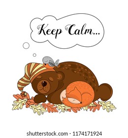 Animal Vector Illustration Set CALM ANIMALS for Digital Print, Holidays, Wall Art, Scrapbooking, Photo Album Design and Digital Paper