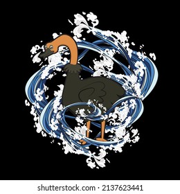 animal vector illustration for sukajan is mean japanese jacket design