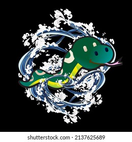 animal vector illustration for sukajan is mean japanese jacket design