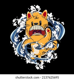 animal vector illustration for sukajan is mean japanese jacket design