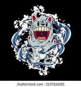 animal vector illustration for sukajan is mean japanese jacket design