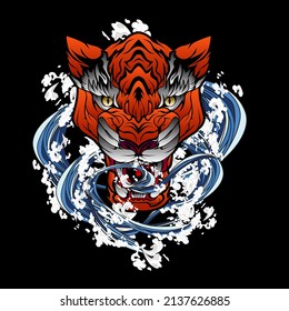 animal vector illustration for sukajan is mean japanese jacket design