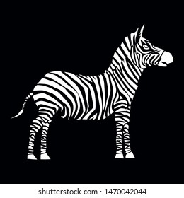 Animal vector illustration. Wild african zebra. beauty nature in vector design. Good for brand logo, wallpers, background, zoo ads. Simply and trendy flat silhouette graphic. From nature set.   