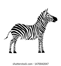 Animal vector illustration. Wild african zebra. beauty nature in vector design. Good for brand logo, wallpers, background, zoo ads. Simply and trendy flat silhouette graphic. From nature set.   