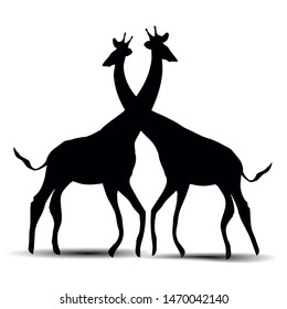 Animal vector illustration. Wild african giraffe. beauty nature in vector design. Good for brand logo, wallpers, background. Simply and trendy flat graphic. From nature set.   