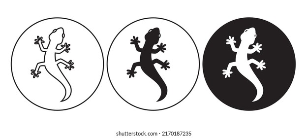 Tiervektoreidechse, Salamander-Gekrokodil und Reptilien-Symbol, Zeichen, Symbol, Logo, Illustration, bearbeitbarer Strich, flacher Designstil einzeln auf Weiß