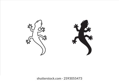 animal vector lizard salamander gecko crocodile and reptiles icon, sign, symbol, logo, illustration, editable stroke, flat design style isolated on white linear