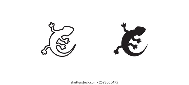 animal vector lizard salamander gecko crocodile and reptiles icon, sign, symbol, logo, illustration, editable stroke, flat design style isolated on white linear