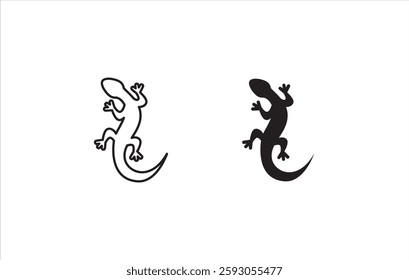 animal vector lizard salamander gecko crocodile and reptiles icon, sign, symbol, logo, illustration, editable stroke, flat design style isolated on white linear