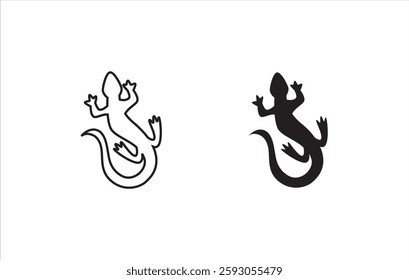 animal vector lizard salamander gecko crocodile and reptiles icon, sign, symbol, logo, illustration, editable stroke, flat design style isolated on white linear