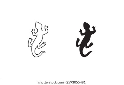 animal vector lizard salamander gecko crocodile and reptiles icon, sign, symbol, logo, illustration, editable stroke, flat design style isolated on white linear