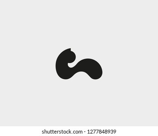Animal vector logo design. Pet cat logotype