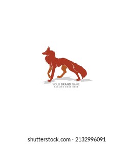Tier-Vektorlogo-Element, Eine Abbildung von Fuchs, Silhouette-Zeichnung für Firmensymbol