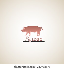 animal vector logo of pig
