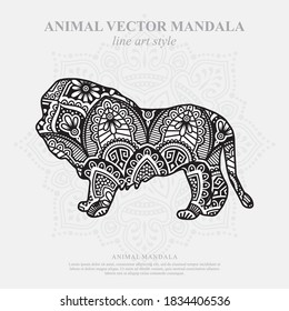 Animal Vector Mandala Line Art Style