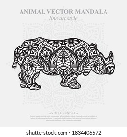Animal Vector Mandala Line Art Style
