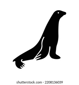 Animal vector marine seal icon | Black Vector illustration |