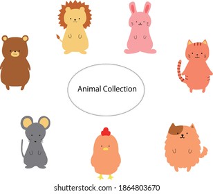 Animal vector material 7-piece set