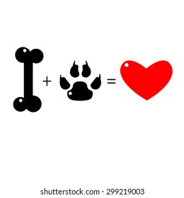 animal vector print paw foot shape illustration