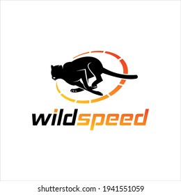 Animal Vector Running Cheetah Logo Design, Nature Wildlife Graphic Animal Template