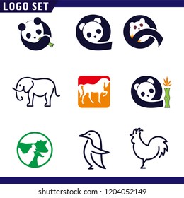 Animal vector set Logo element. Corporate branding identity design template. Animal design collection. Vector illustration