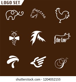 Animal vector set Logo element. Corporate branding identity design template. Animal design collection. Vector illustration
