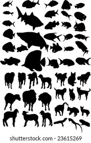 Animal vector silhouettes