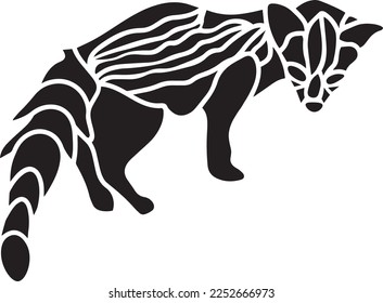 Esténcil de vectores de animales, negro y blanco