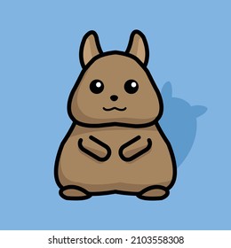 animal vector sticker, brown fat squirrel drawing