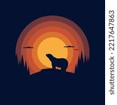 Animal Vector Sunset Bear, Wild Life