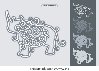 Vector Animal SVG 3D En capas, Eps 10