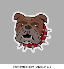 Animal vector template with cartoon bulldog head 