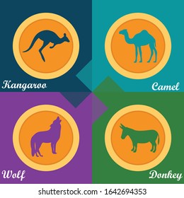 Animal vectors. Collection of silhouettes.  EPS 10 Vector illustration.