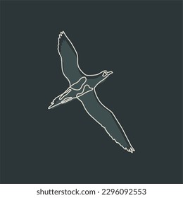 animal vintage line art with dark background