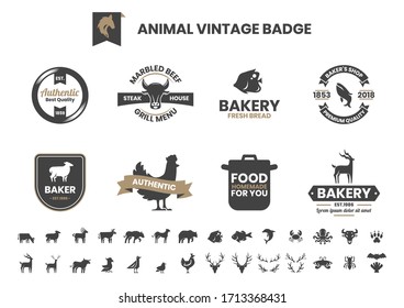 Animal Vintage Vector for banner, poster, flyer