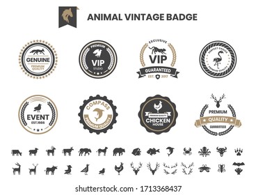 Animal Vintage Vector for banner, poster, flyer