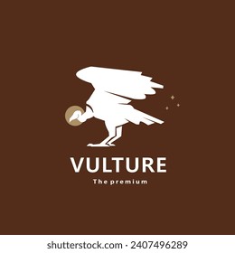 animal vulture natural logo vector icon silhouette retro hipster