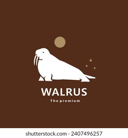 animal walrus natural logo vector icon silhouette retro hipster