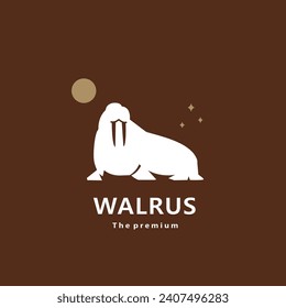 animal walrus natural logo vector icon silhouette retro hipster