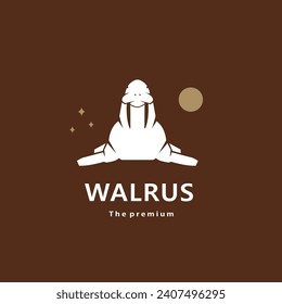 animal walrus natural logo vector icon silhouette retro hipster