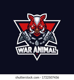 animal war esport logo vector