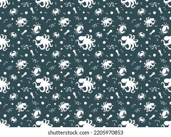 animal watercolor sea underwater pattern seamless background ocean ornament vector cartoon character