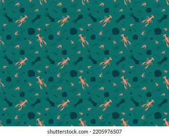 animal watercolor sea underwater pattern seamless background ocean ornament vector cartoon character