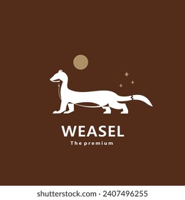 animal weasel natural logo vector icon silhouette retro hipster