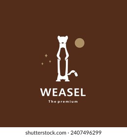 animal weasel natural logo vector icon silhouette retro hipster