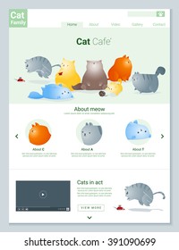 Animal website template  banner and infographic with Cat story 2 , vector , illustration