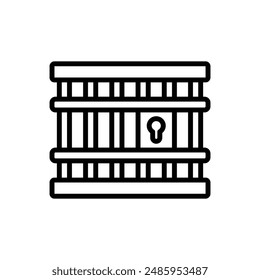 Animal Welfare Cage Outline Icon Vector Illustration